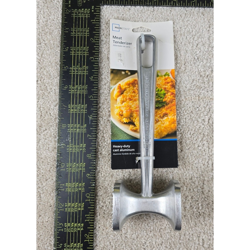 Mainstays Meat Tenderizer‎ Kitchen Tool Silver Heavy-Duty Cast Aluminum